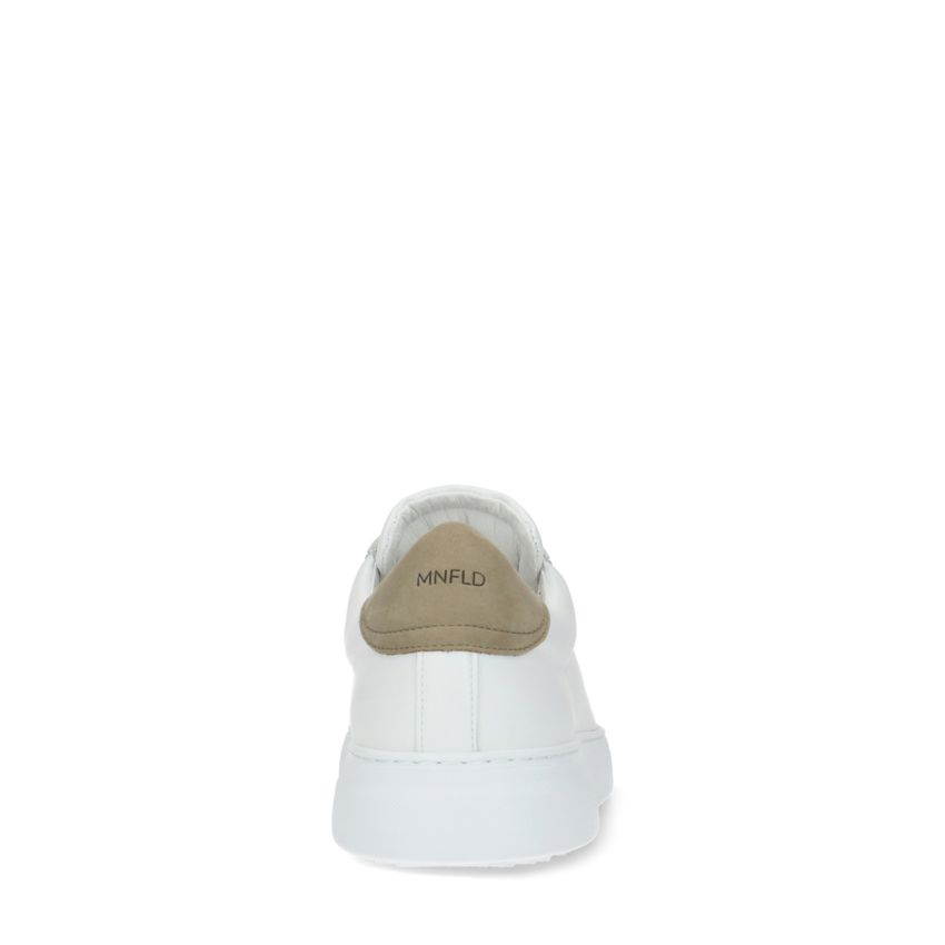 Witte leren sneakers met taupe detail