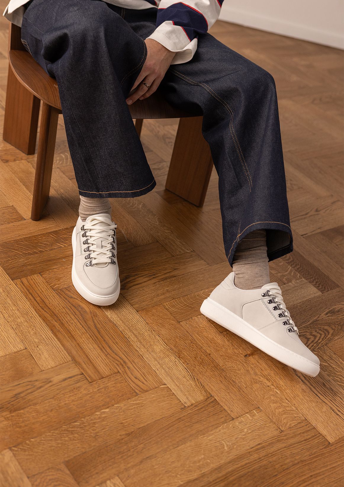 Off white nubuck sneakers