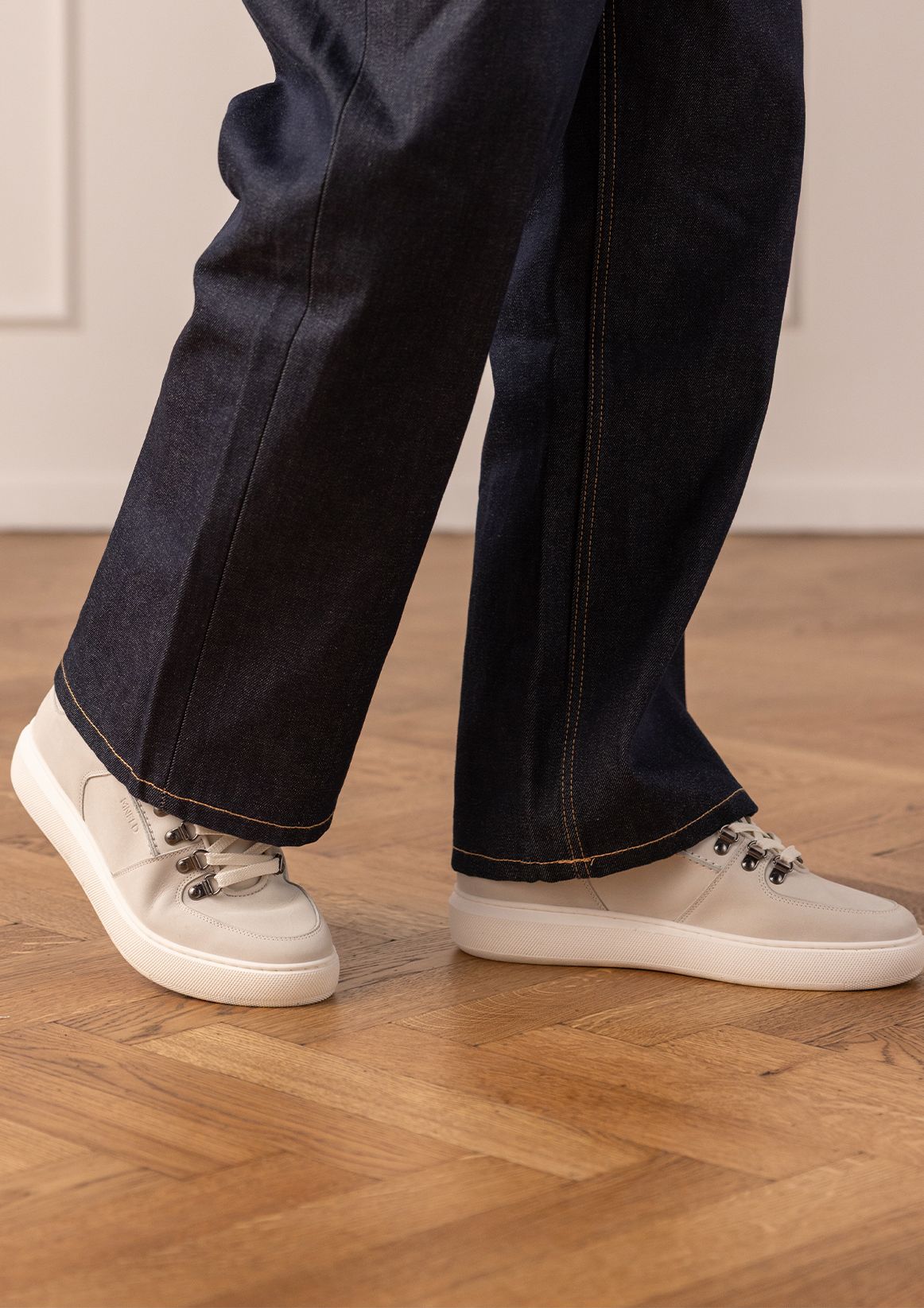 Off white nubuck sneakers