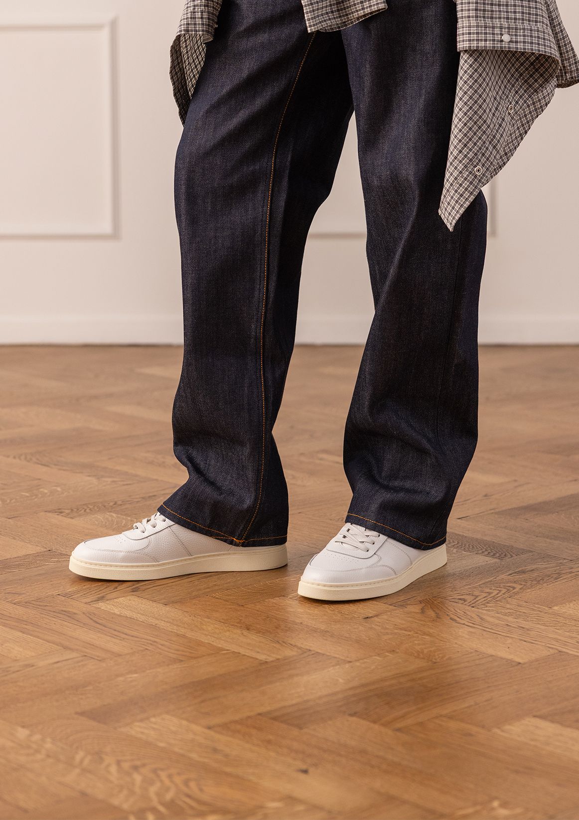 Weiße Ledersneaker