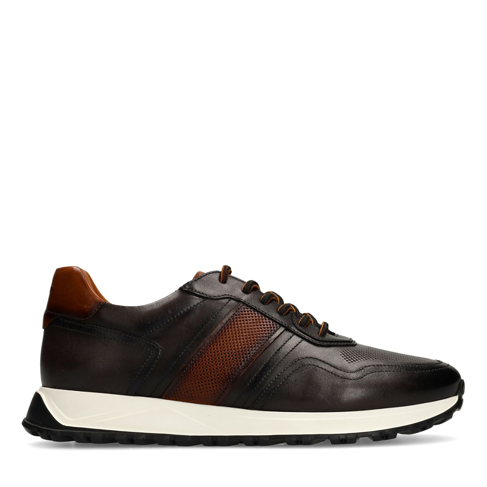 Grijze leren sneakers