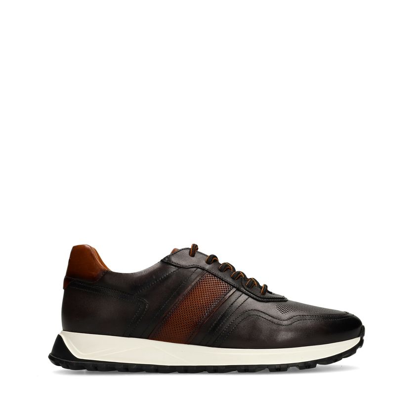 Grijze leren sneakers