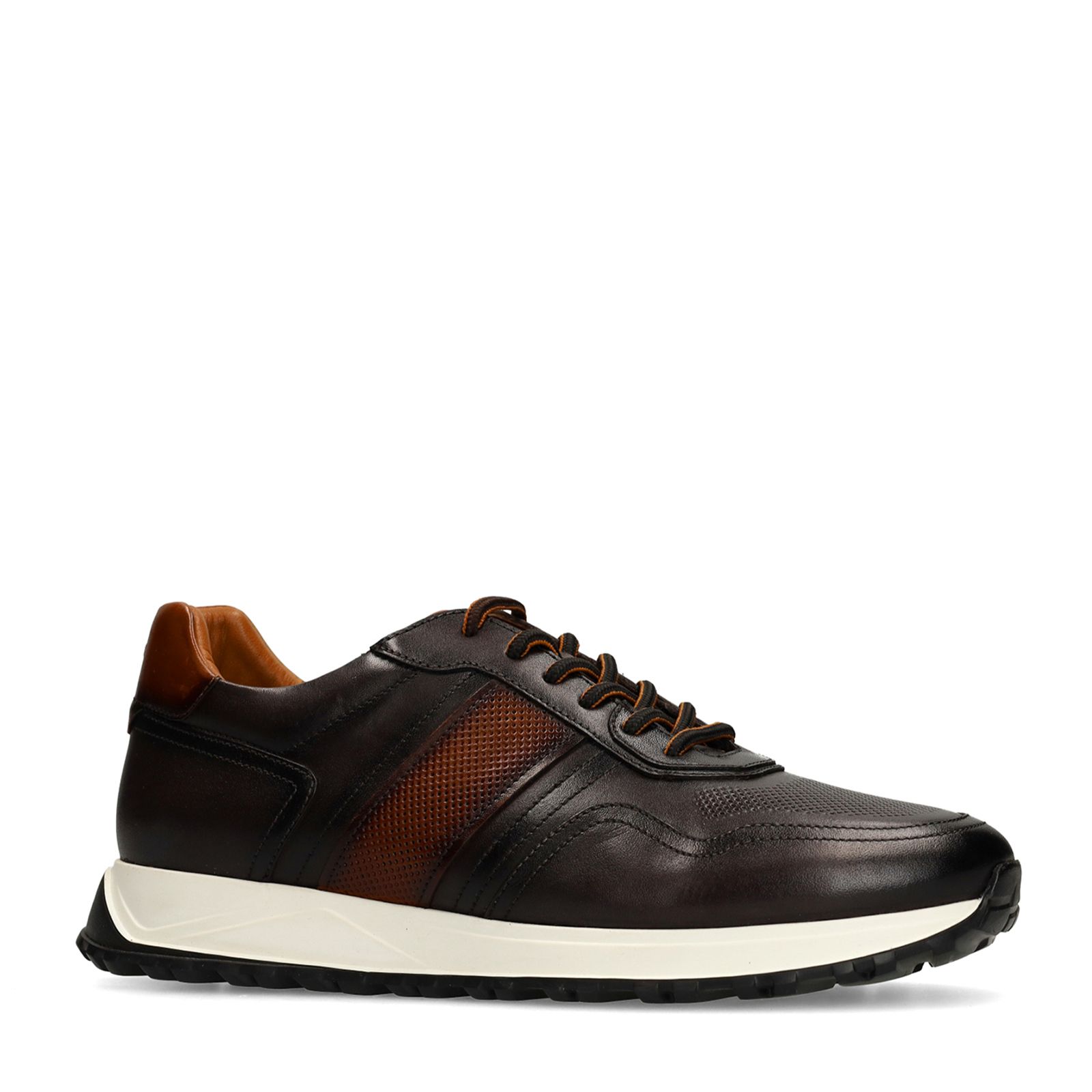 Grijze leren sneakers