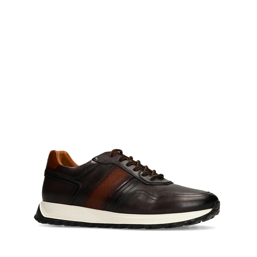 Grijze leren sneakers