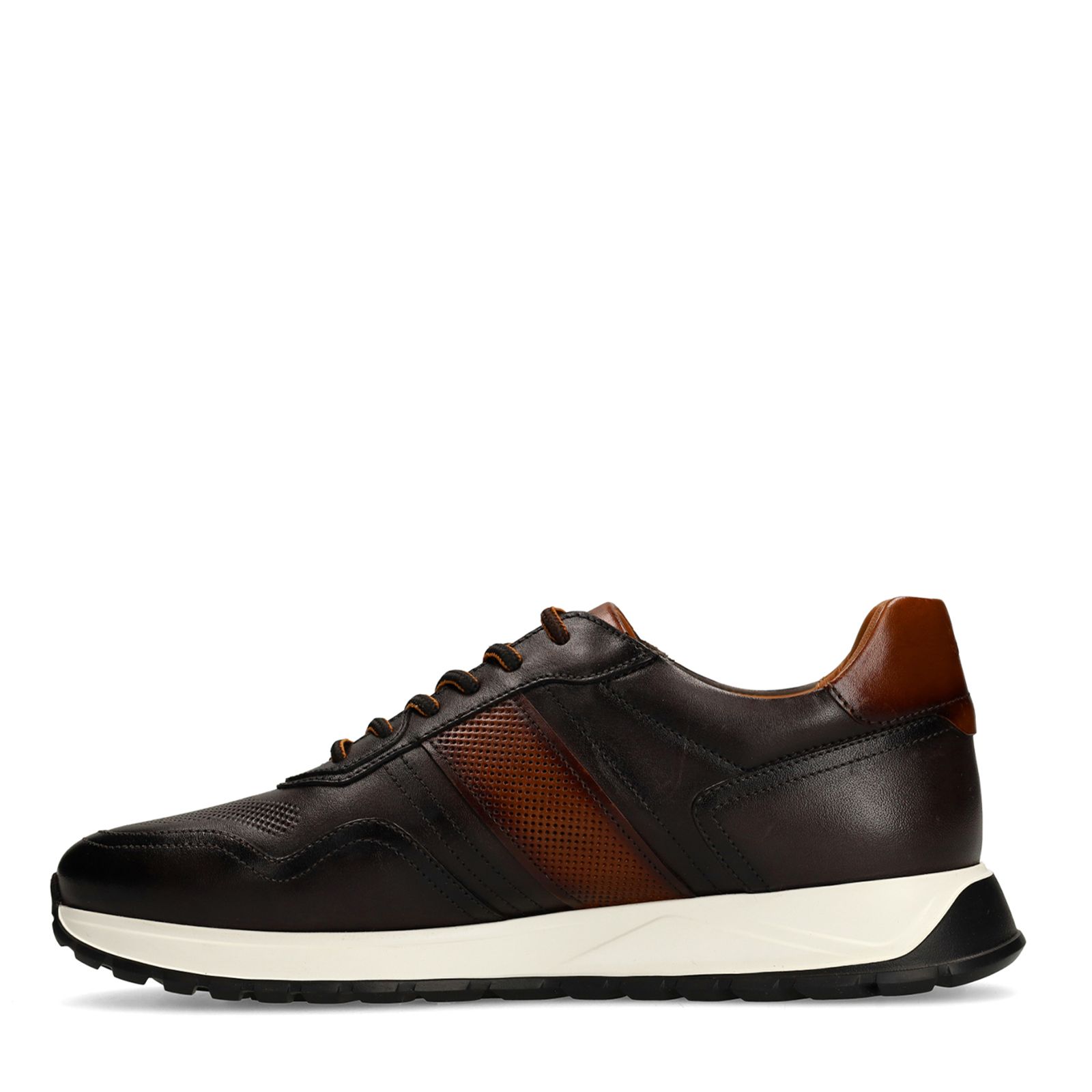 Grijze leren sneakers