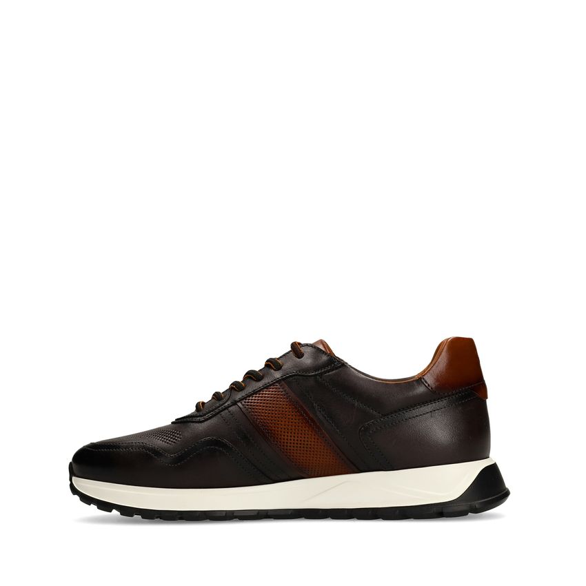 Grijze leren sneakers