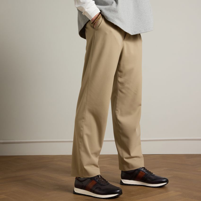 Grijze leren sneakers