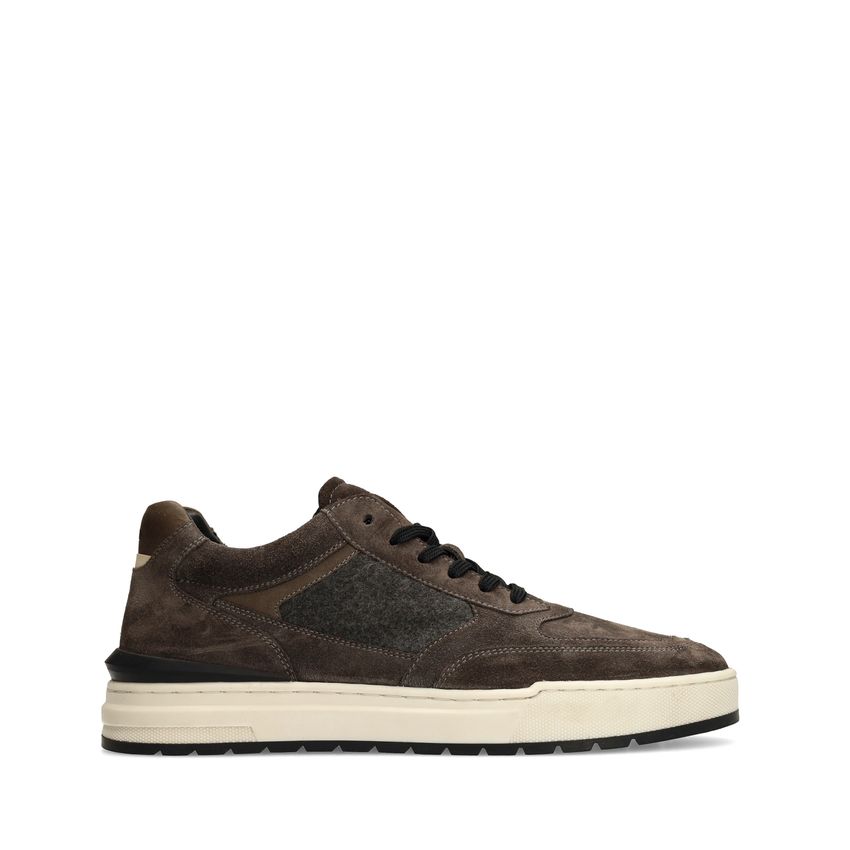 Grijze suède sneakers
