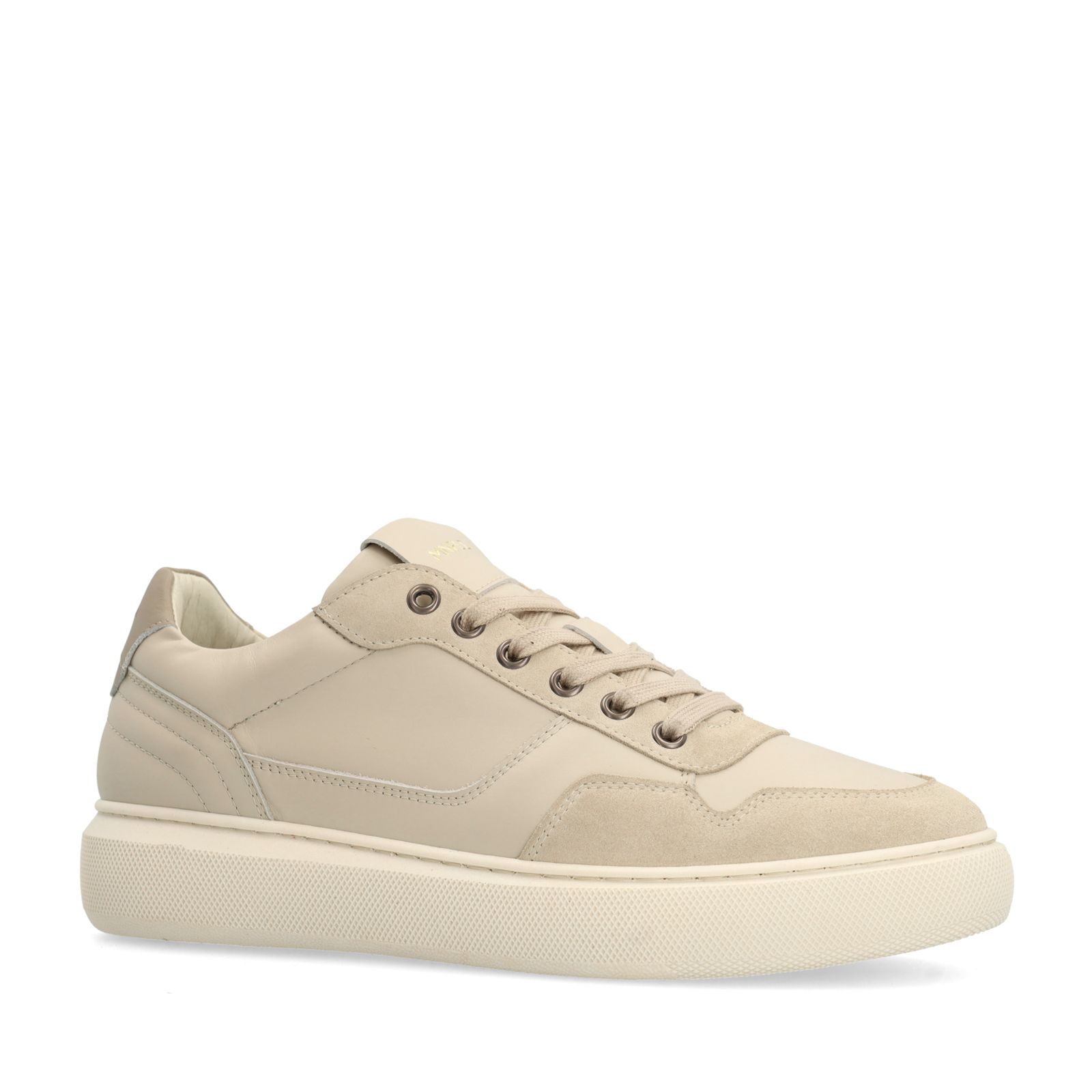 Beigefarbene Veloursleder-Sneaker