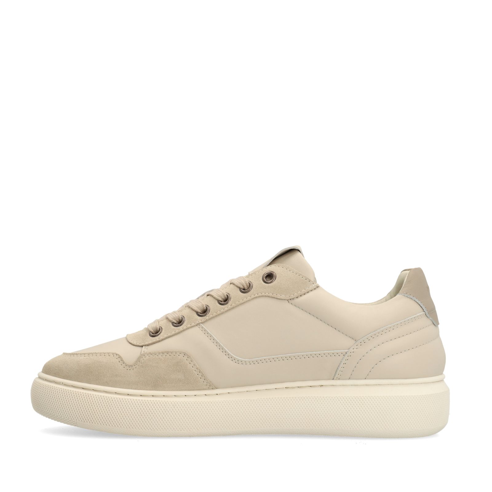 Beigefarbene Veloursleder-Sneaker