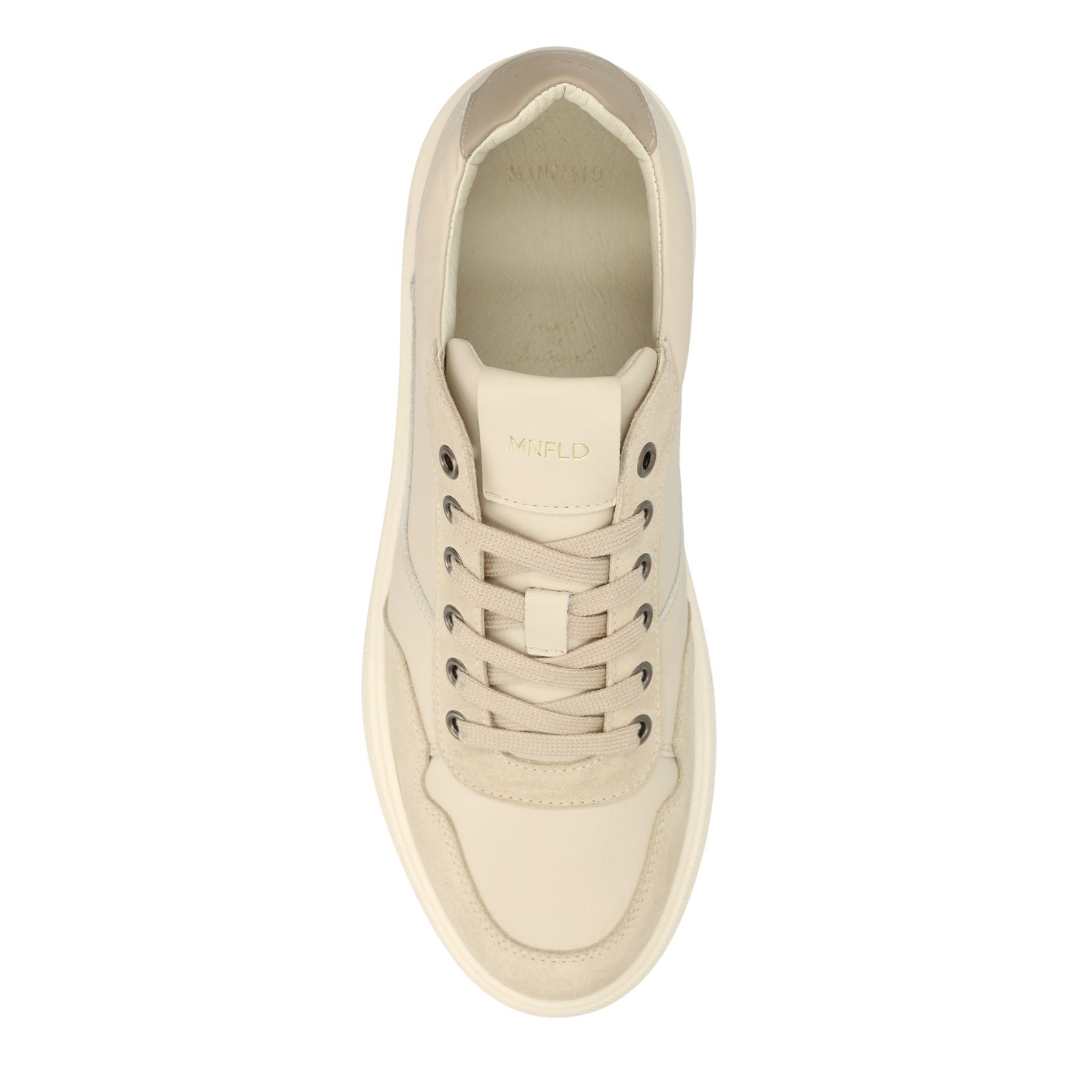 Beigefarbene Veloursleder-Sneaker