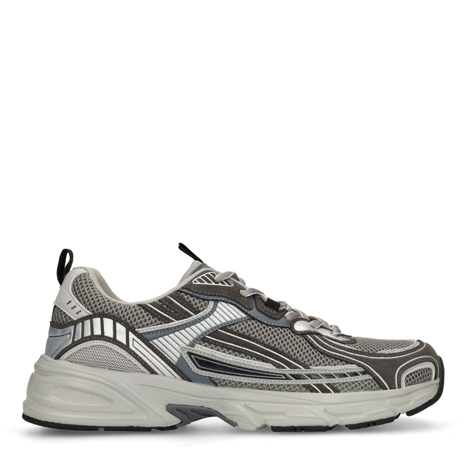 Grijze sneakers met mesh details