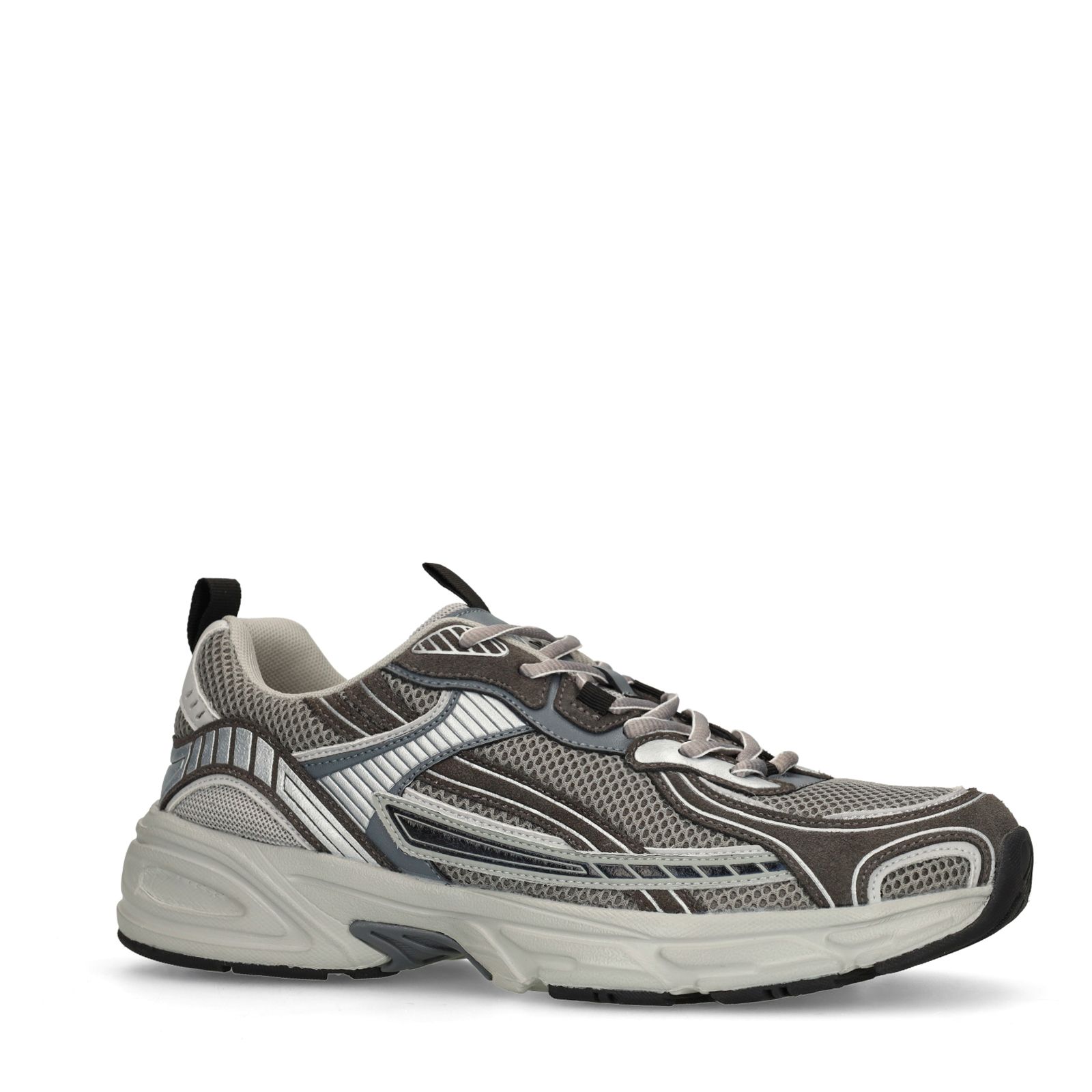 Grijze sneakers met mesh details