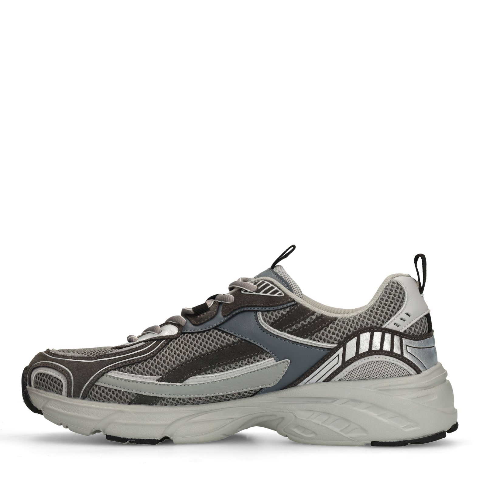 Grijze sneakers met mesh details