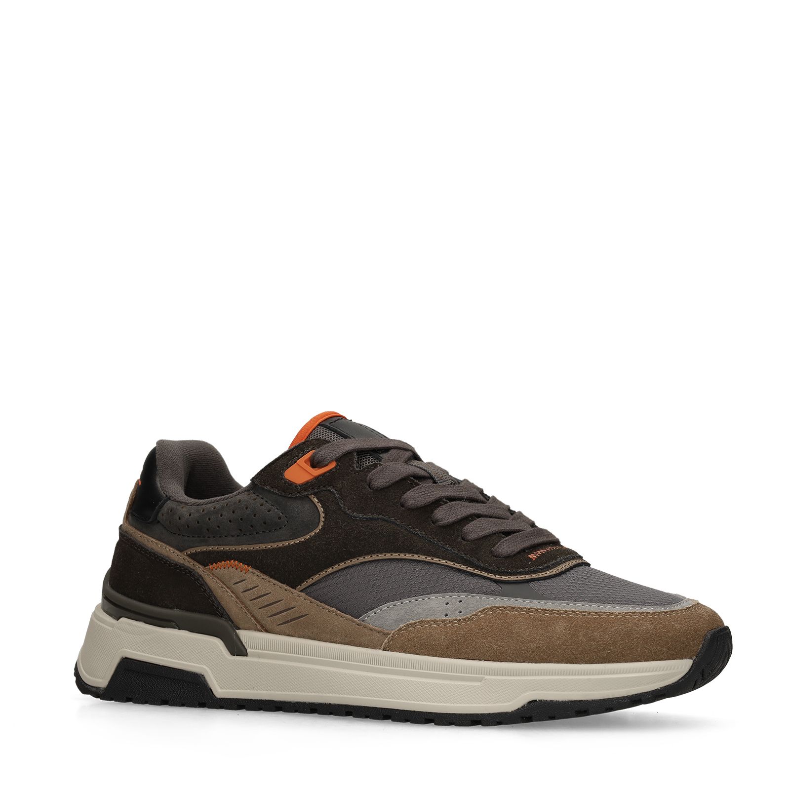 Grijze suède sneakers