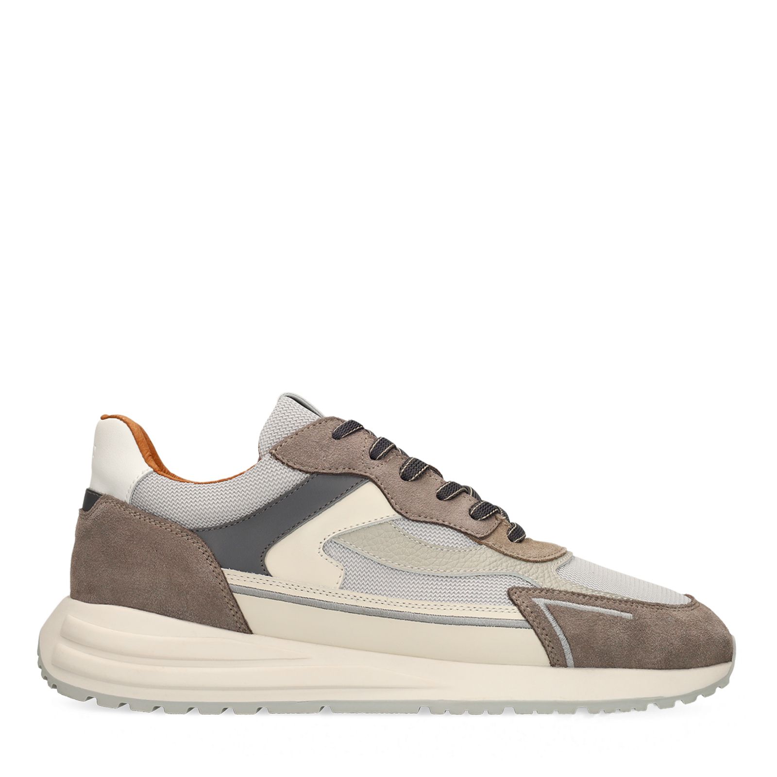 Grijze suède sneakers