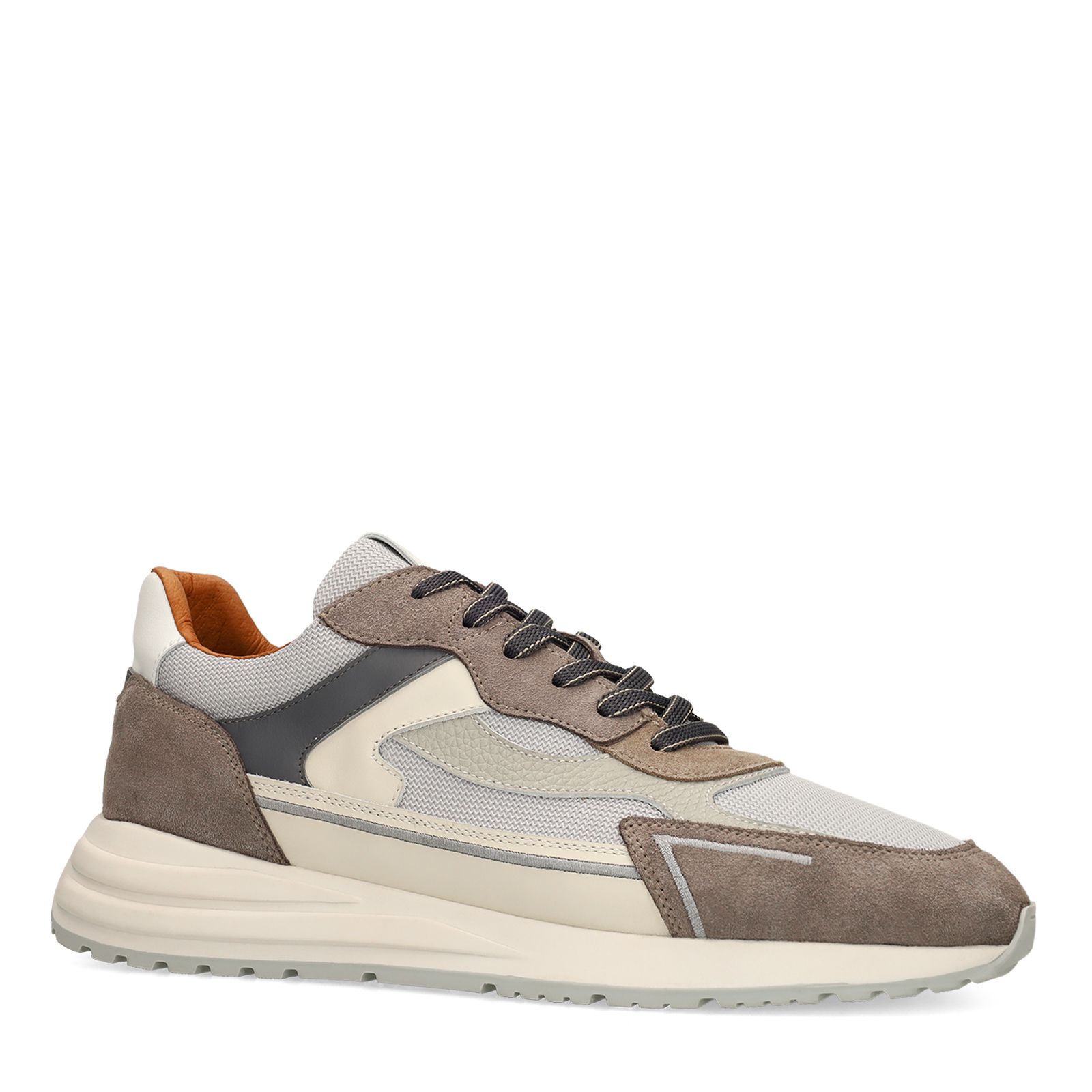 Grijze suède sneakers