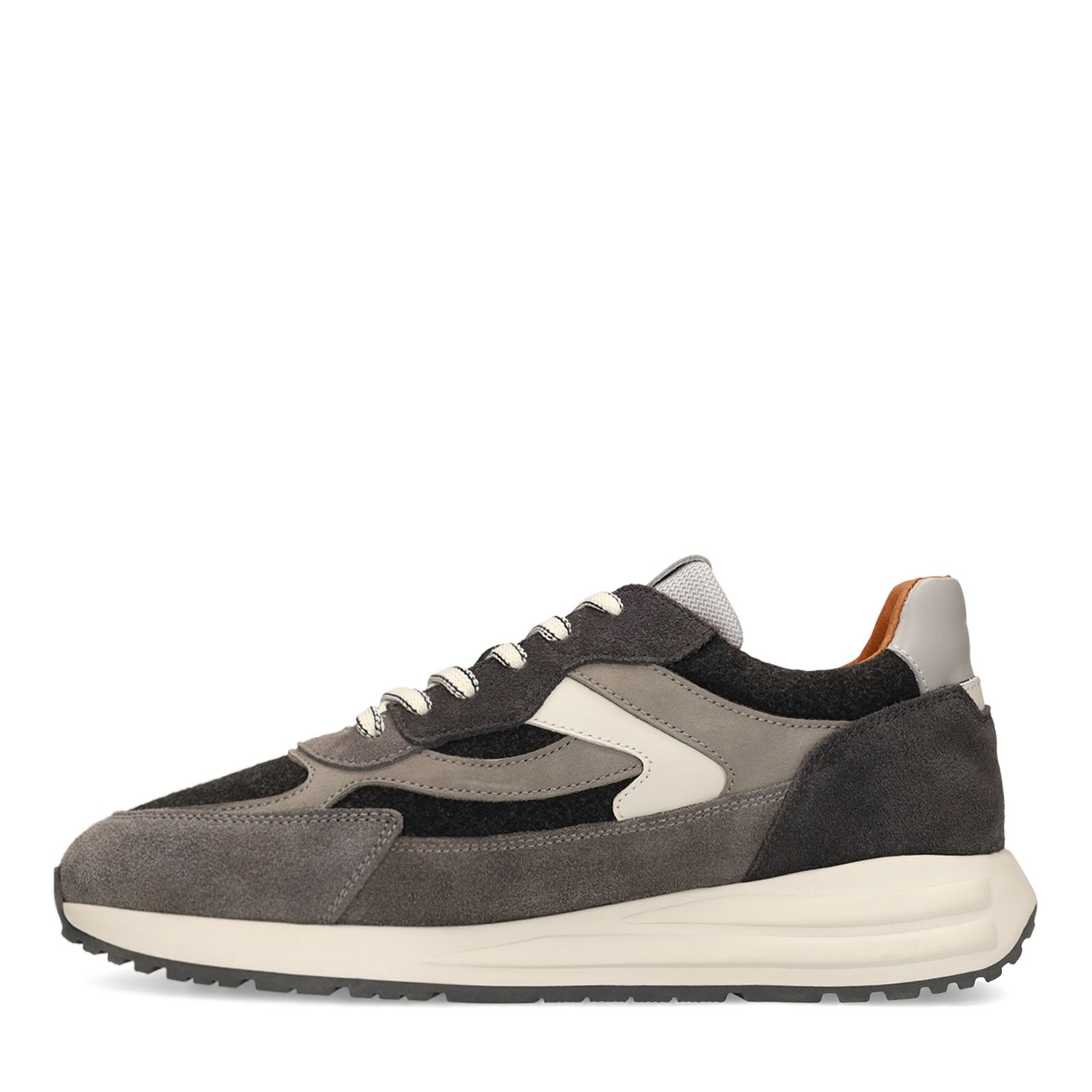 Grijze suède sneakers