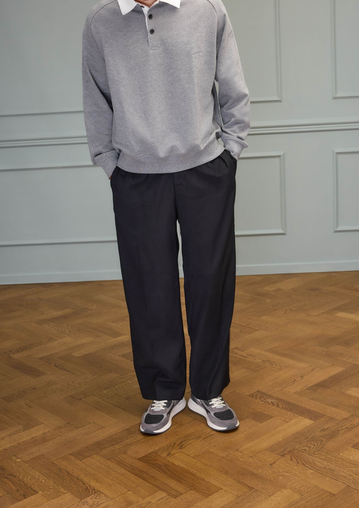 Grijze suède sneakers