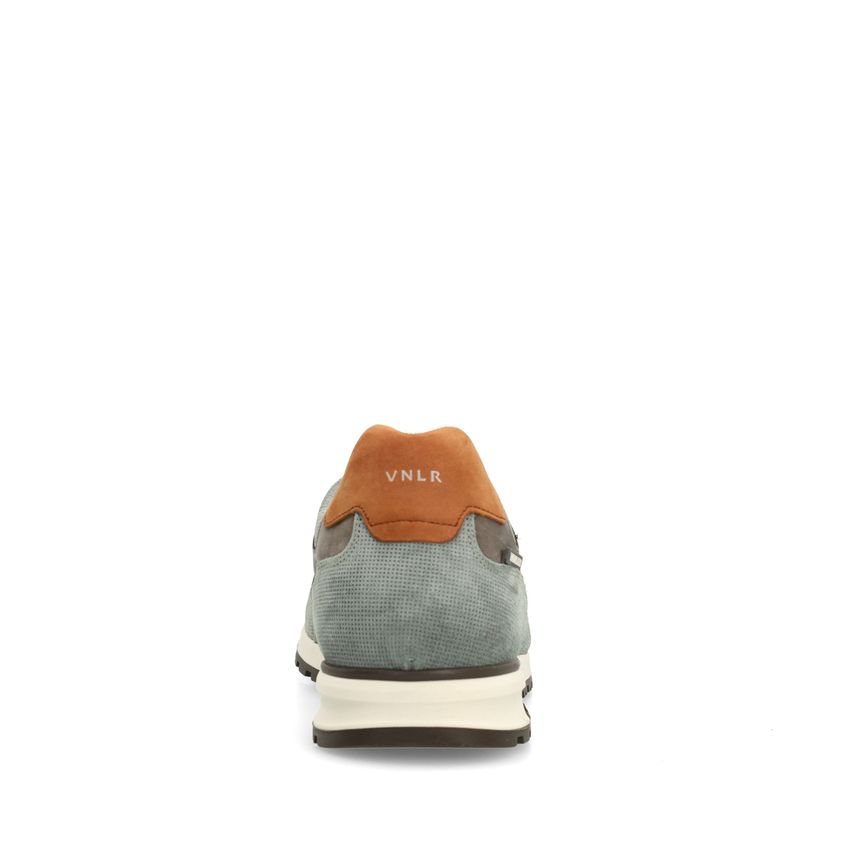 Graue Veloursleder-Sneaker mit Glattleder-Details