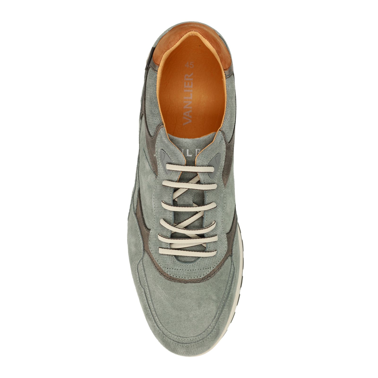 Grijze Ravello suède sneakers met leren details