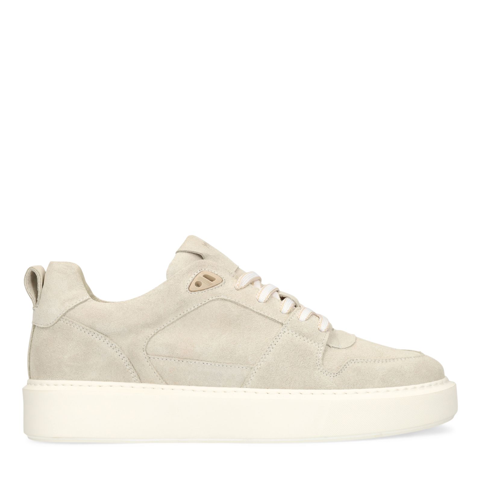 Hellgraue Veloursleder-Sneaker
