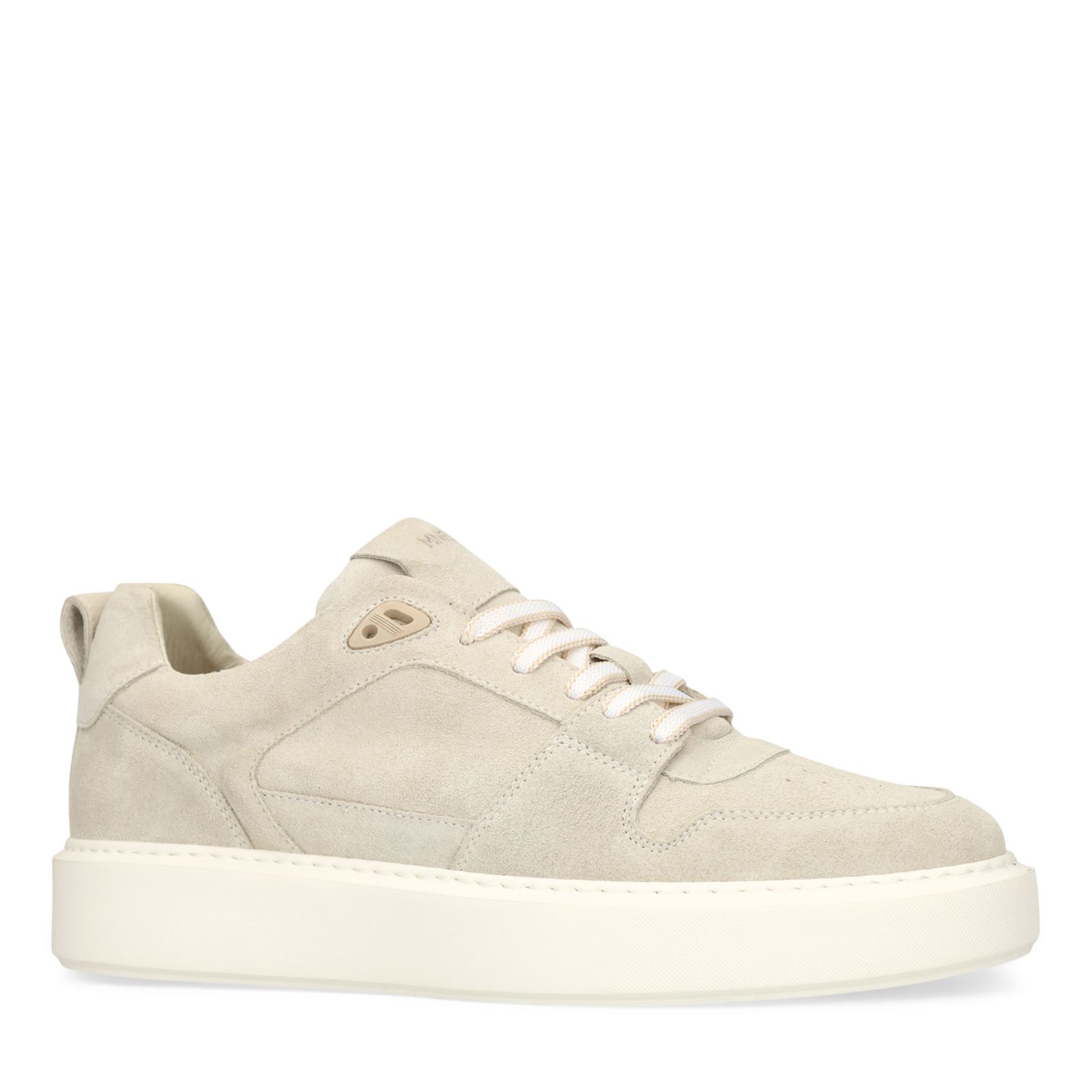 Hellgraue Veloursleder-Sneaker
