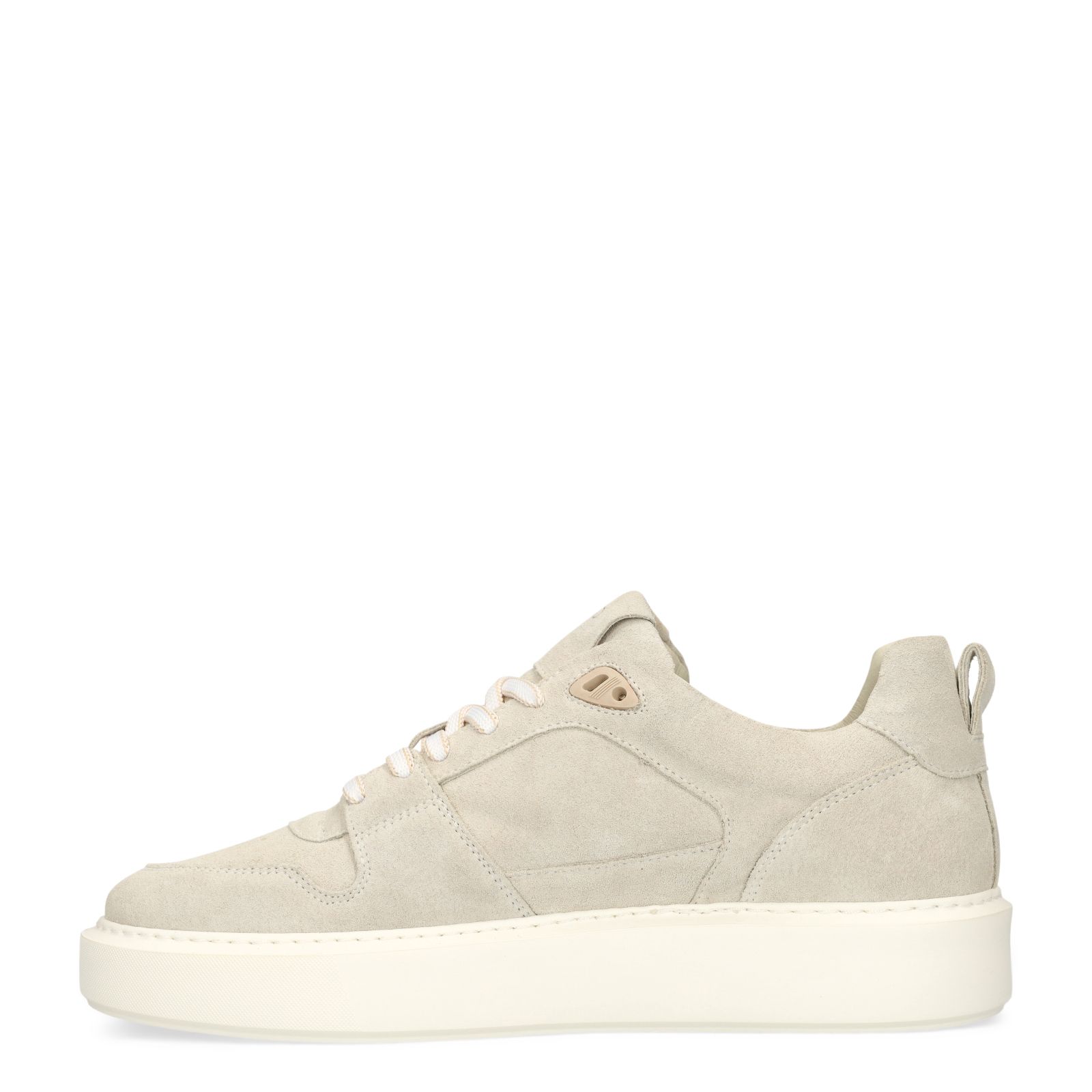Hellgraue Veloursleder-Sneaker