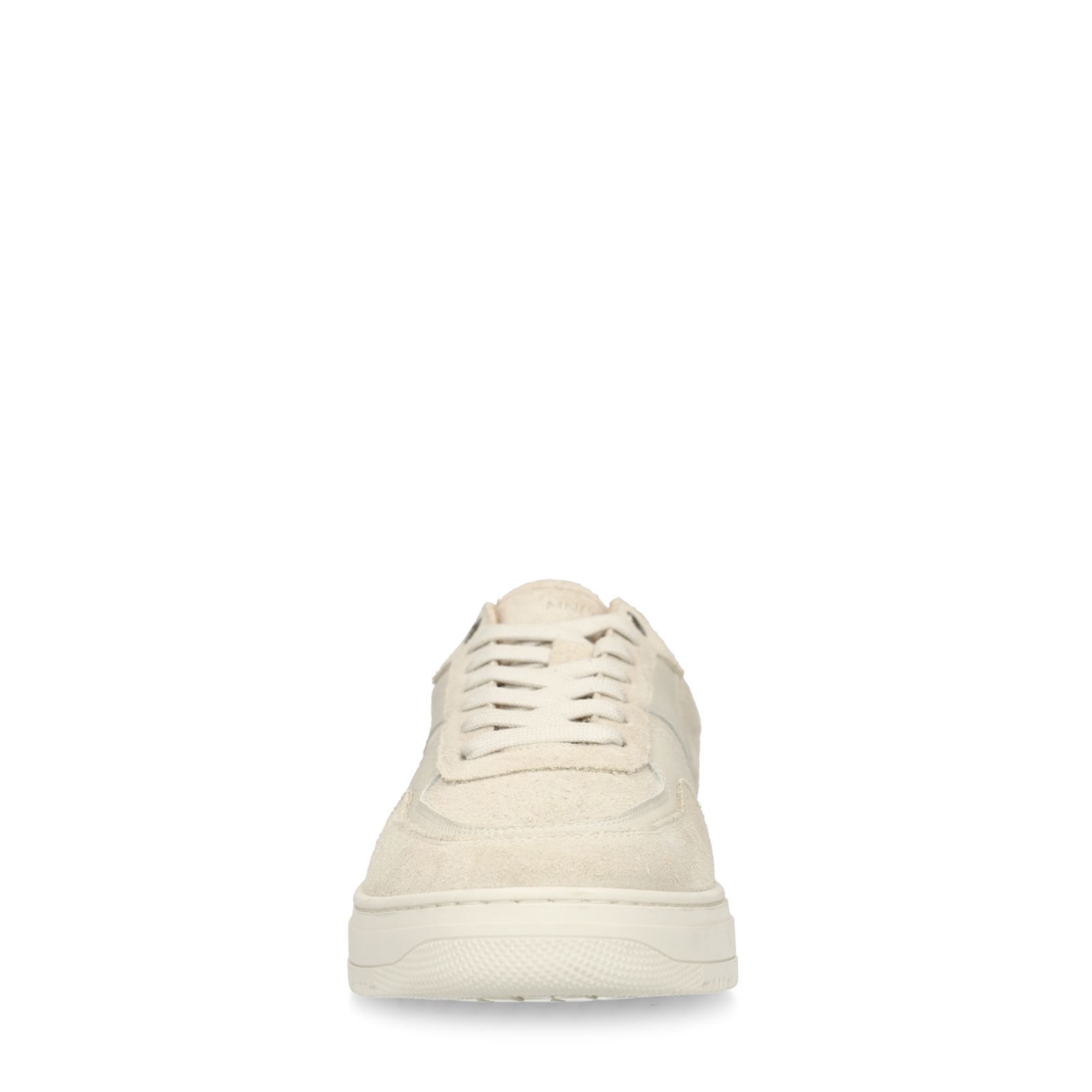 Hellgraue Veloursleder-Sneaker mit Glattleder-Details