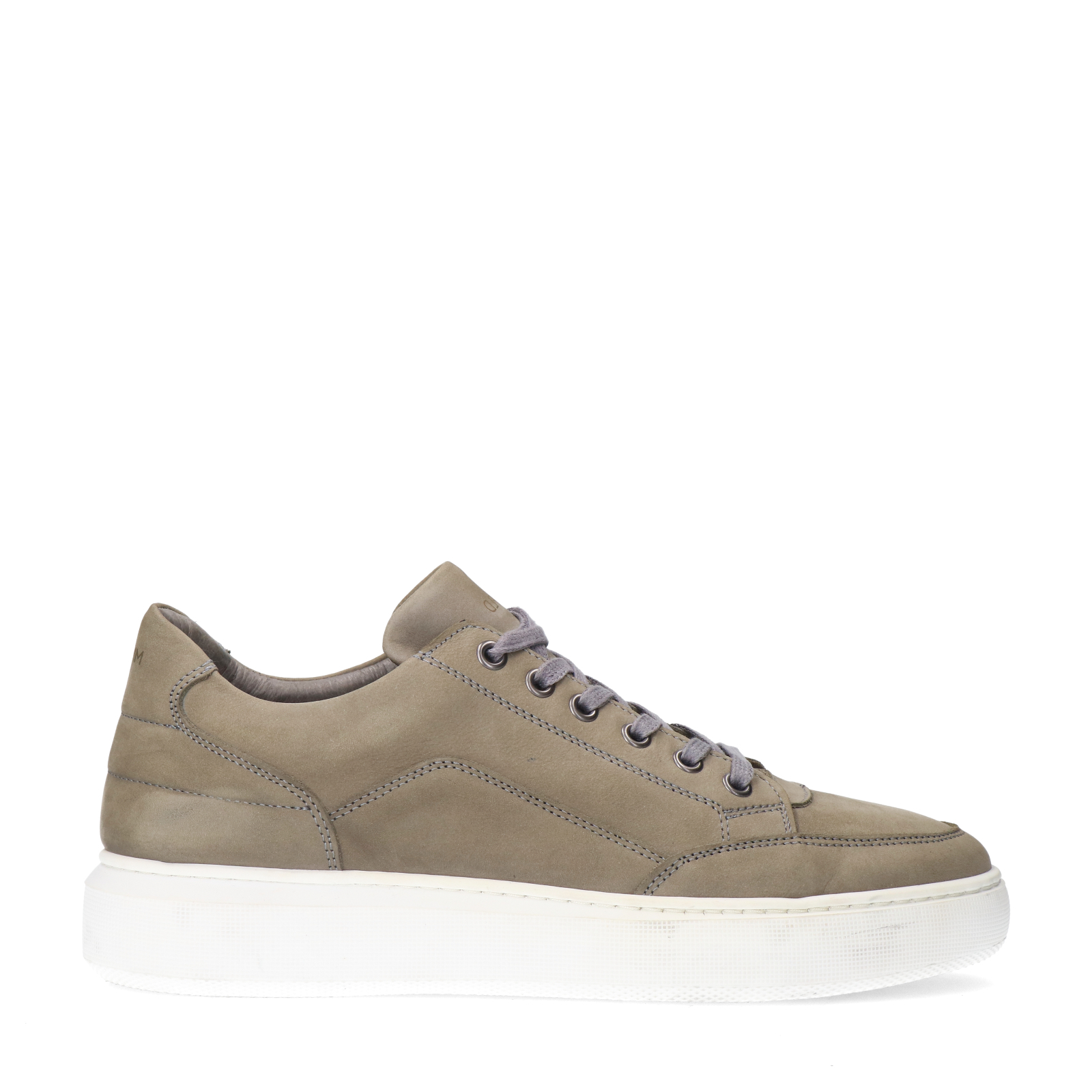 Dunkelgraue Nubuk-Sneaker | Flache sneaker | Manfield | Manfield