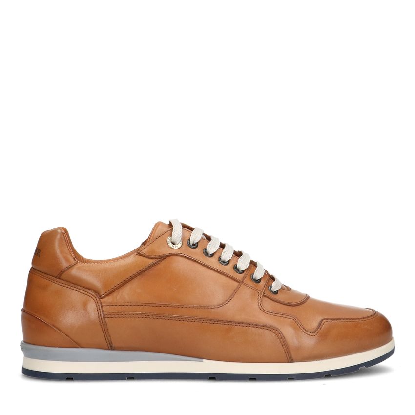 Cognac leren sneakers