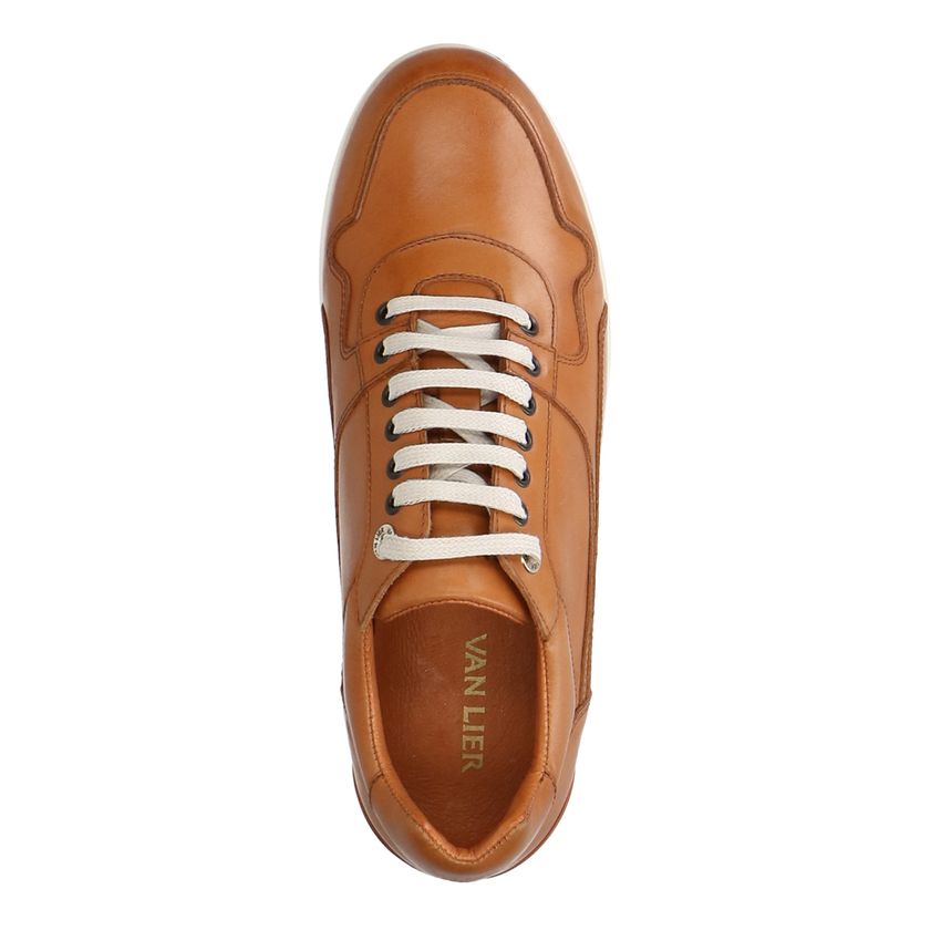 Cognac leren sneakers