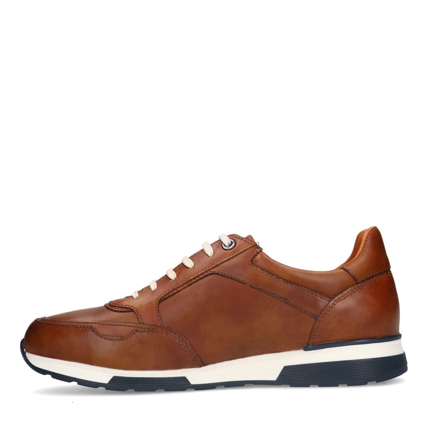 Cognac leren sneakers