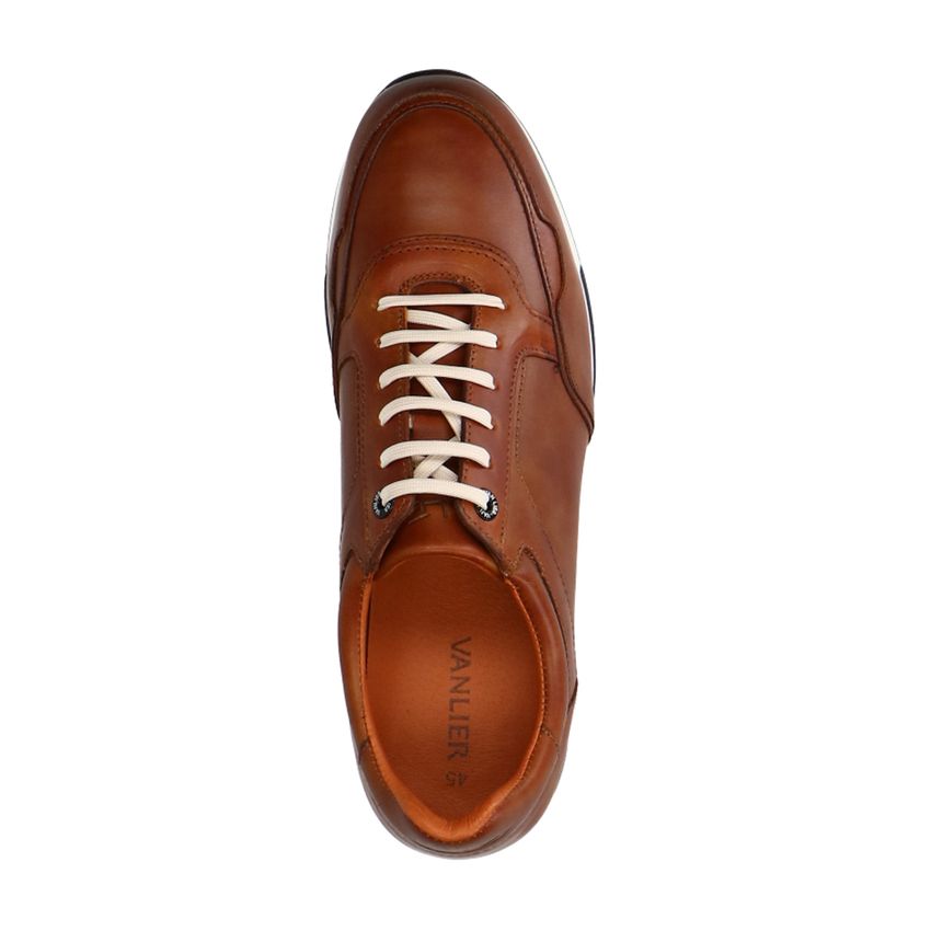 Cognac leren sneakers