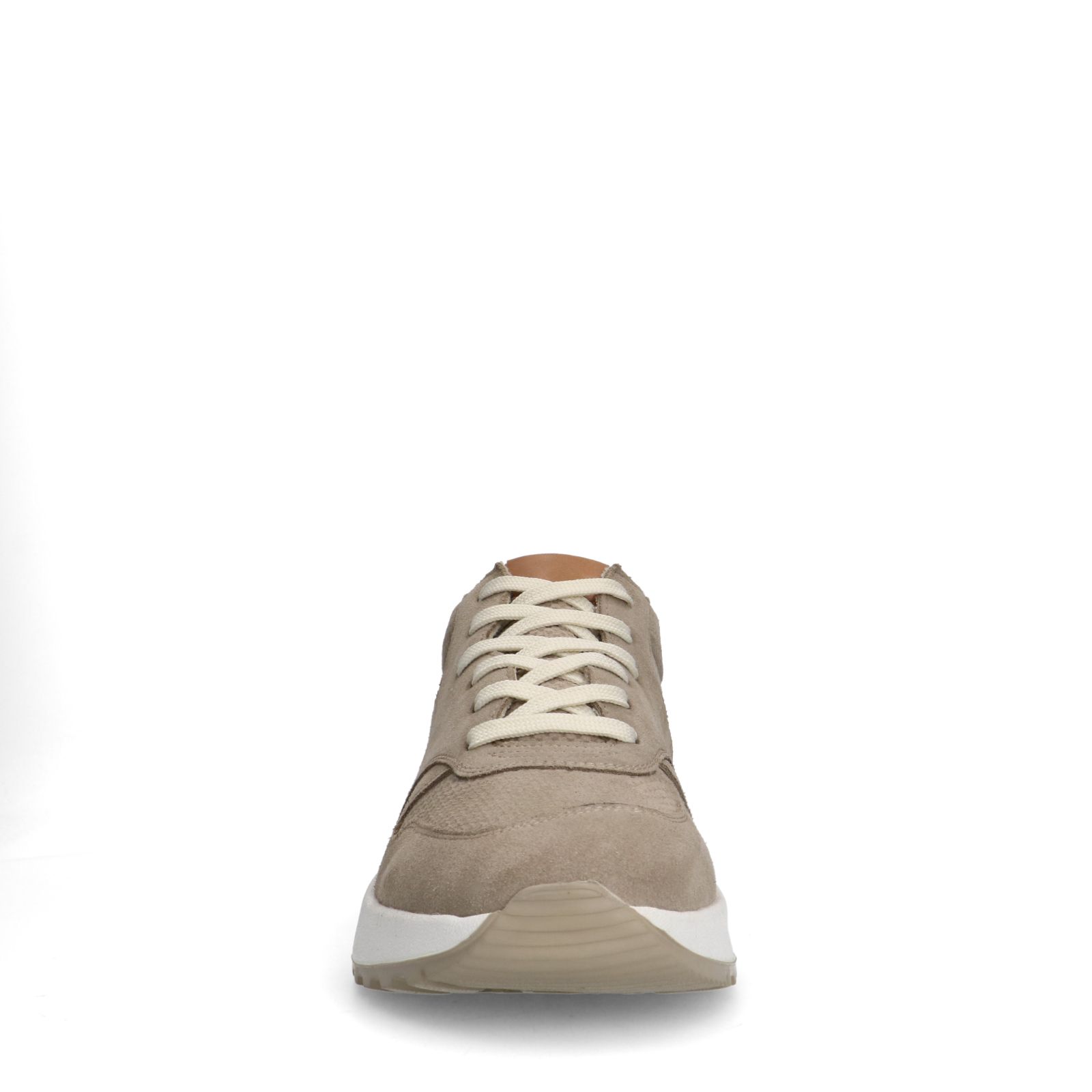 Beigefarbene Veloursleder-Sneaker