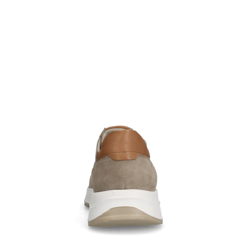 Beigefarbene Veloursleder-Sneaker