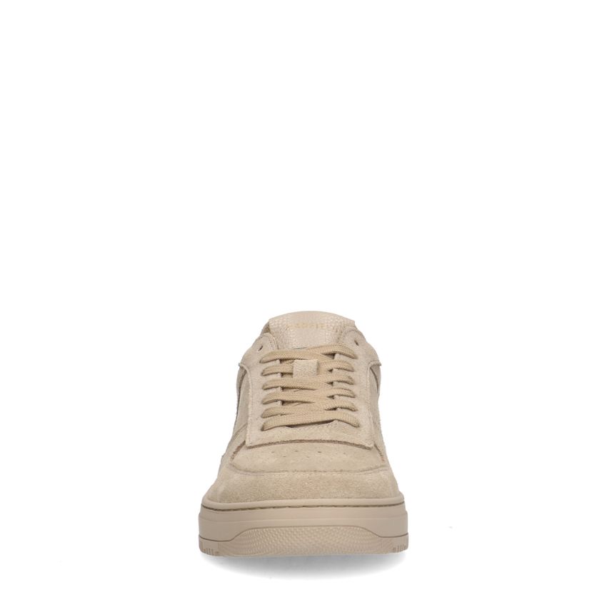 Beigefarbene Veloursleder-Sneaker