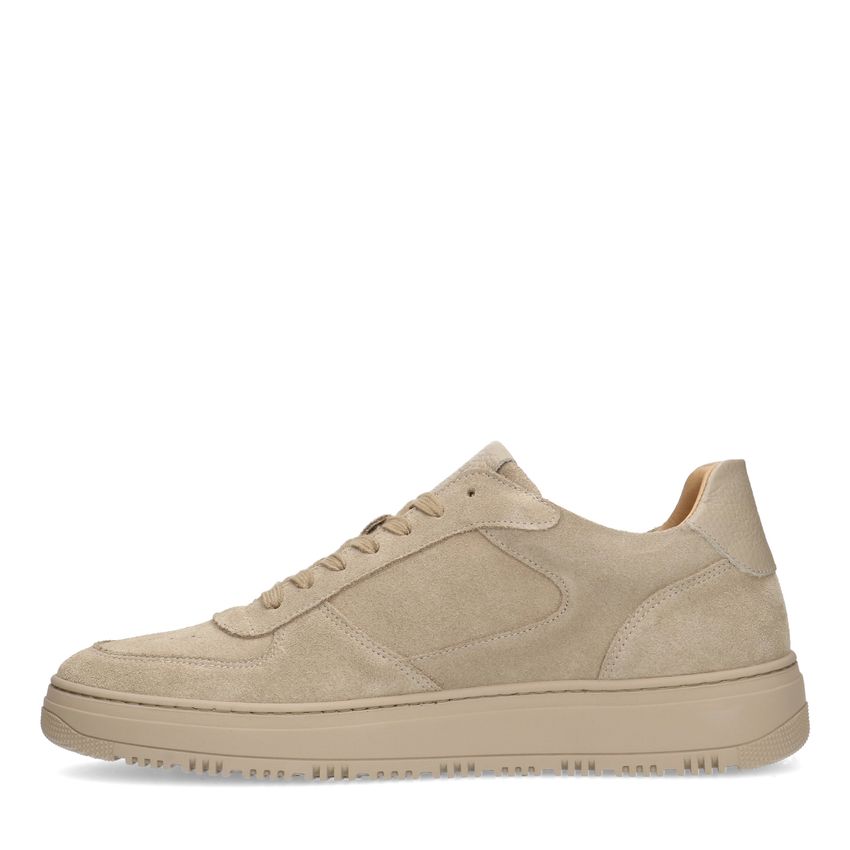 Beigefarbene Veloursleder-Sneaker