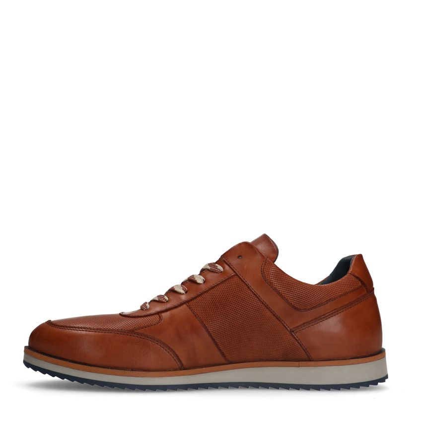 Cognac leren sneakers