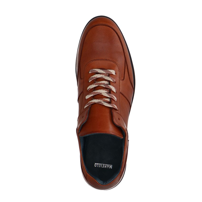 Cognac leren sneakers