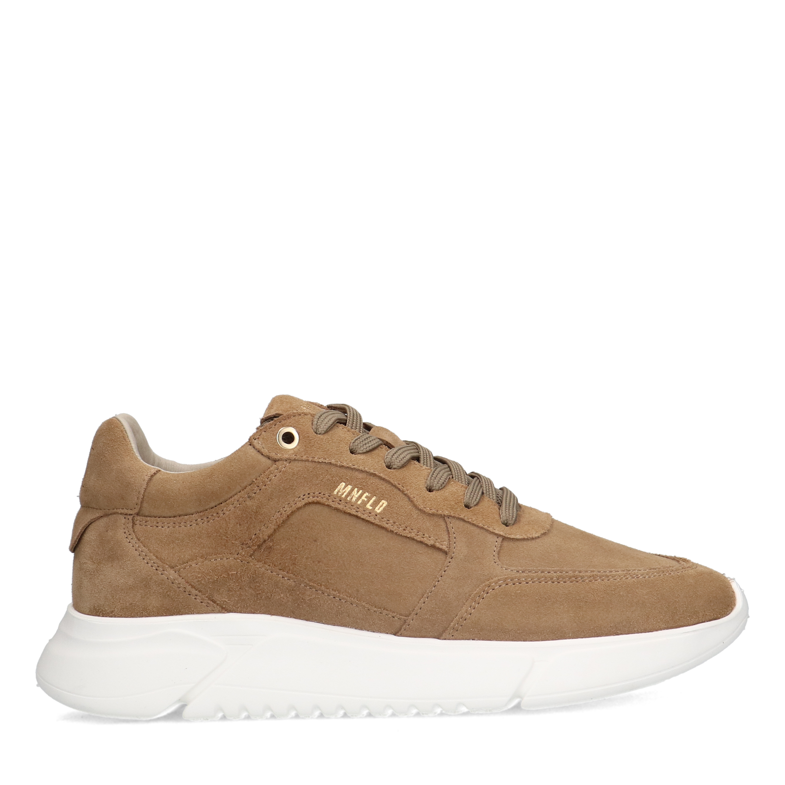Beigefarbene Veloursleder-Sneaker | Flache sneaker | Manfield 