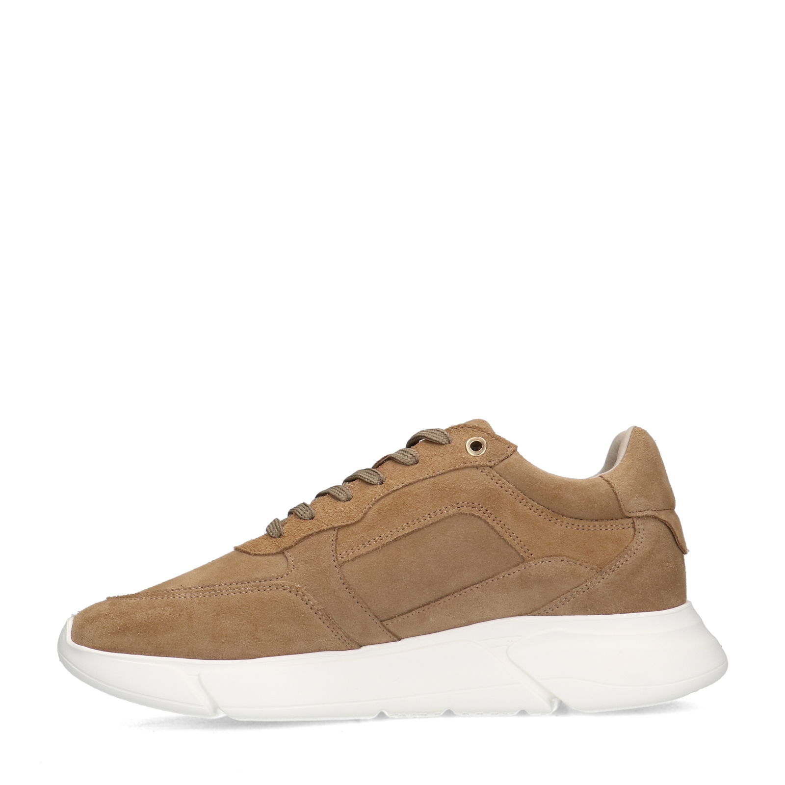 Beigefarbene Veloursleder-Sneaker | Flache sneaker | Manfield 