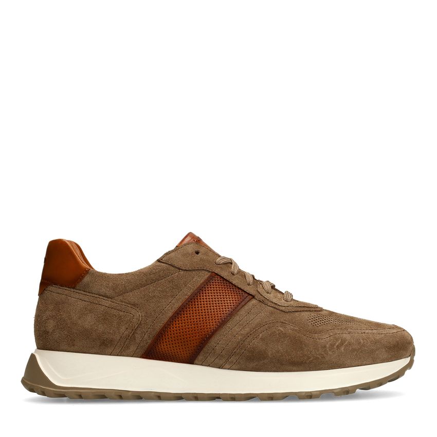 Taupefarbene Veloursleder-Sneaker