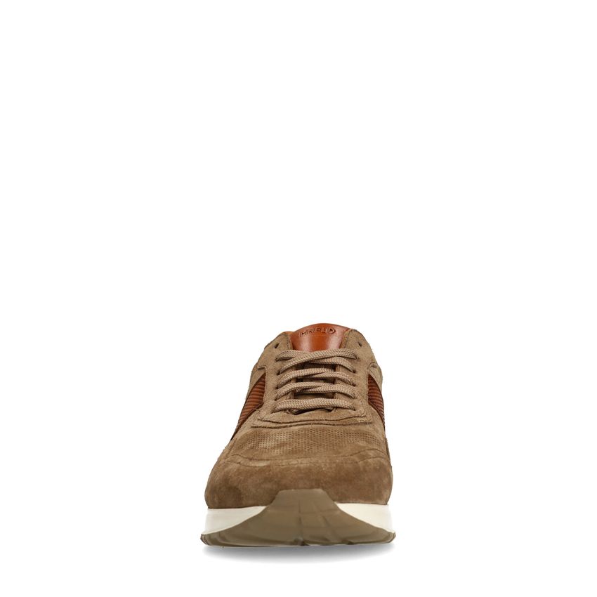 Taupefarbene Veloursleder-Sneaker