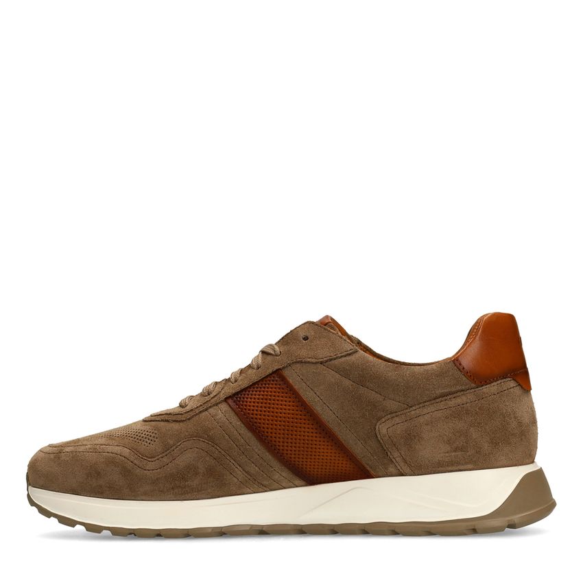 Taupefarbene Veloursleder-Sneaker