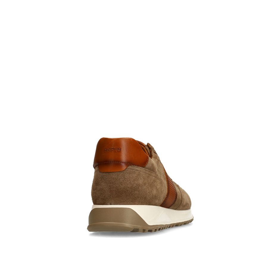 Taupefarbene Veloursleder-Sneaker
