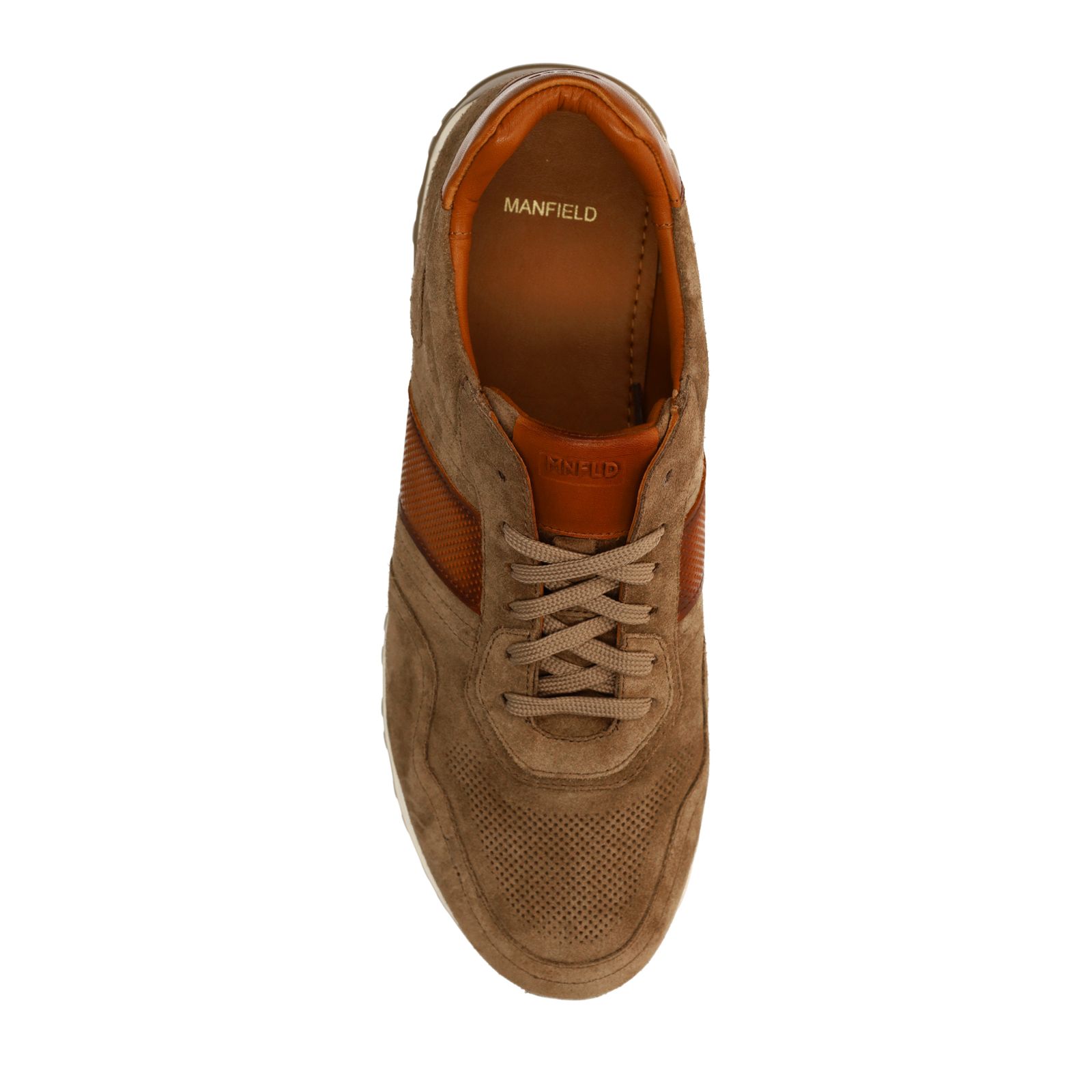 Taupefarbene Veloursleder-Sneaker
