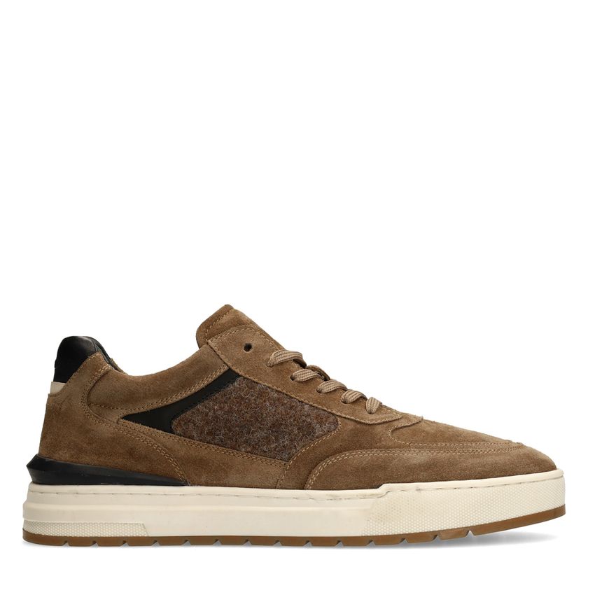 Taupefarbene Veloursleder-Sneaker