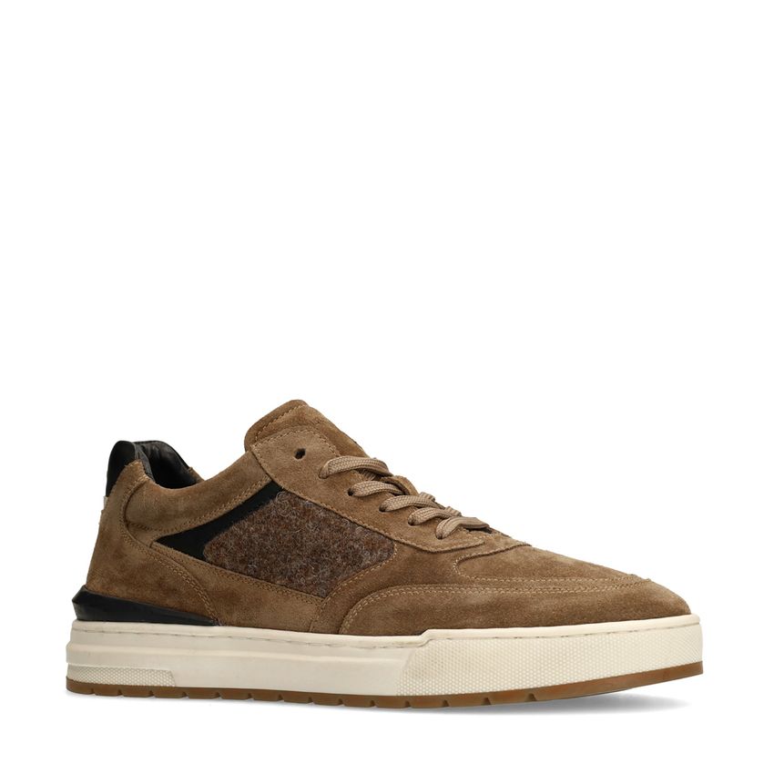 Taupefarbene Veloursleder-Sneaker