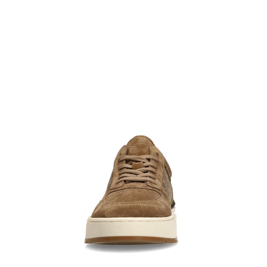 Taupefarbene Veloursleder-Sneaker